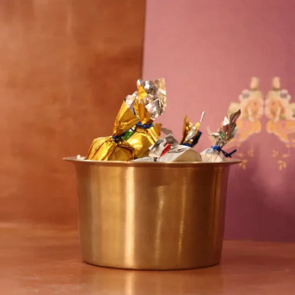 Kansa Tulsi Serveware Gravy Pot/Gunj by SAMA Homes - kansa