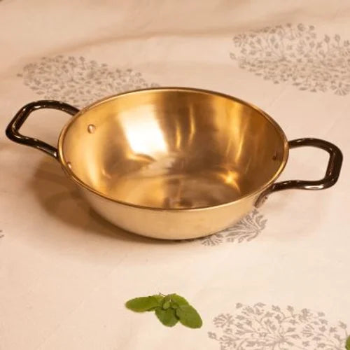 Kansa Tulsi Kadai with Heat Resistant Handles - Image 2