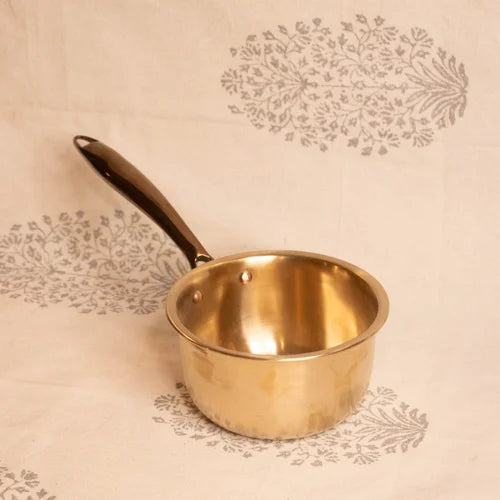 Kansa Tulsi Sauce Pan with Heat Resistant Handle - Eco-friendly - Sama Homes