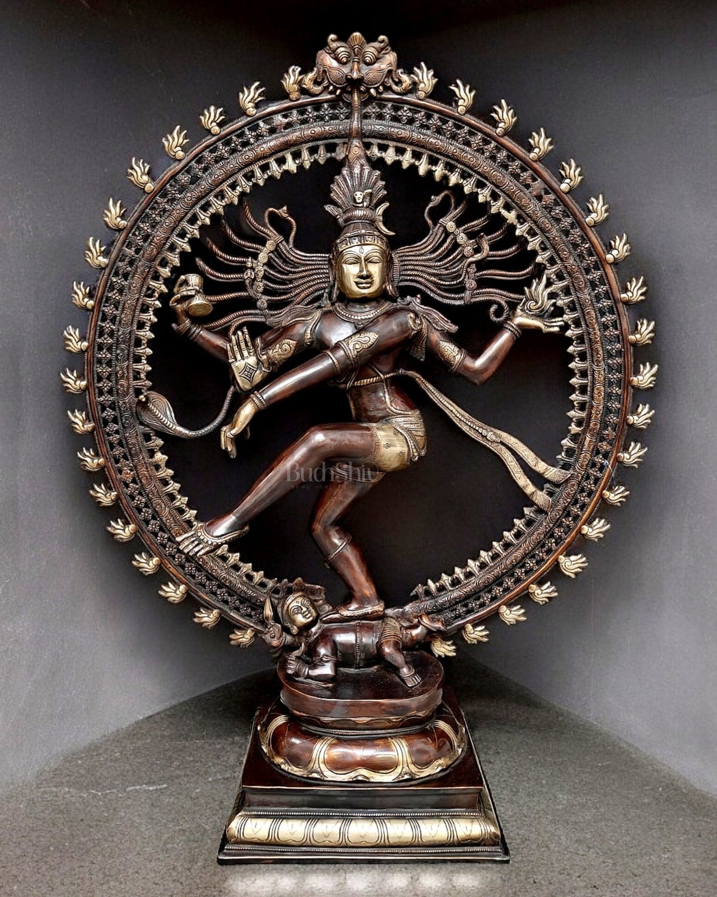 Large Handcrafted Brass Nataraja Statue - 36" Height - Sama Homes Idol - Brass Sculpture