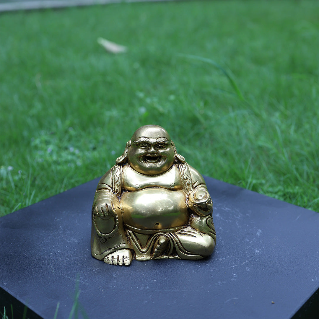 Brass Laughing Buddha - Eco-friendly - Sama Homes