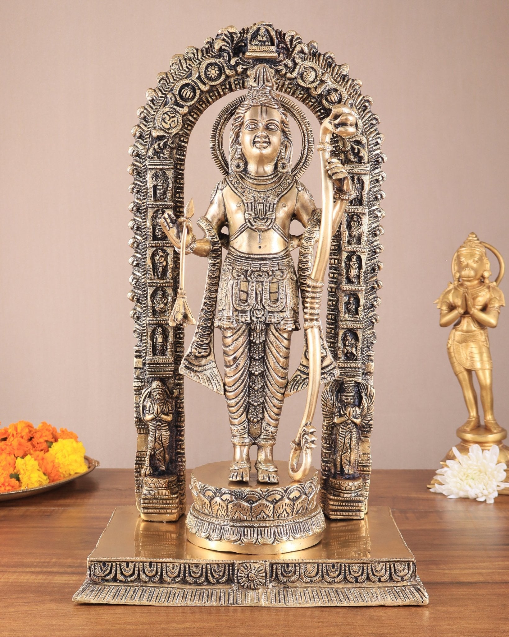 Majestic Ayodhya Ram Lalla Superfine Brass Sculpture - Matte Edition, 18.5 Inch - Sama Homes Idol - Brass Sculpture - Eco-friendly - Sama Homes