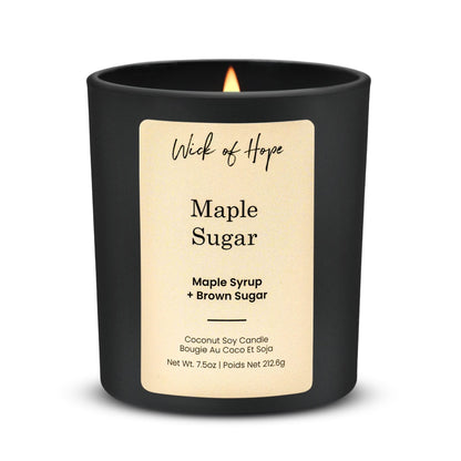 Maple Sugar Candle | Maple Syrup + Brown Sugar by Wick of Hope - Full Size Candle