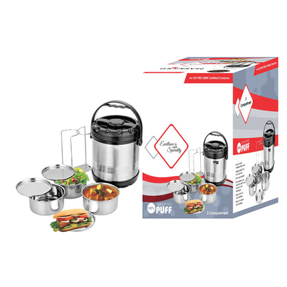 Stainless Steel Insulated Marigold Tiffin | 3 and 4 Tiers Available | Hot Food Containers | Hot Food Thermos Container | SAMA Homes