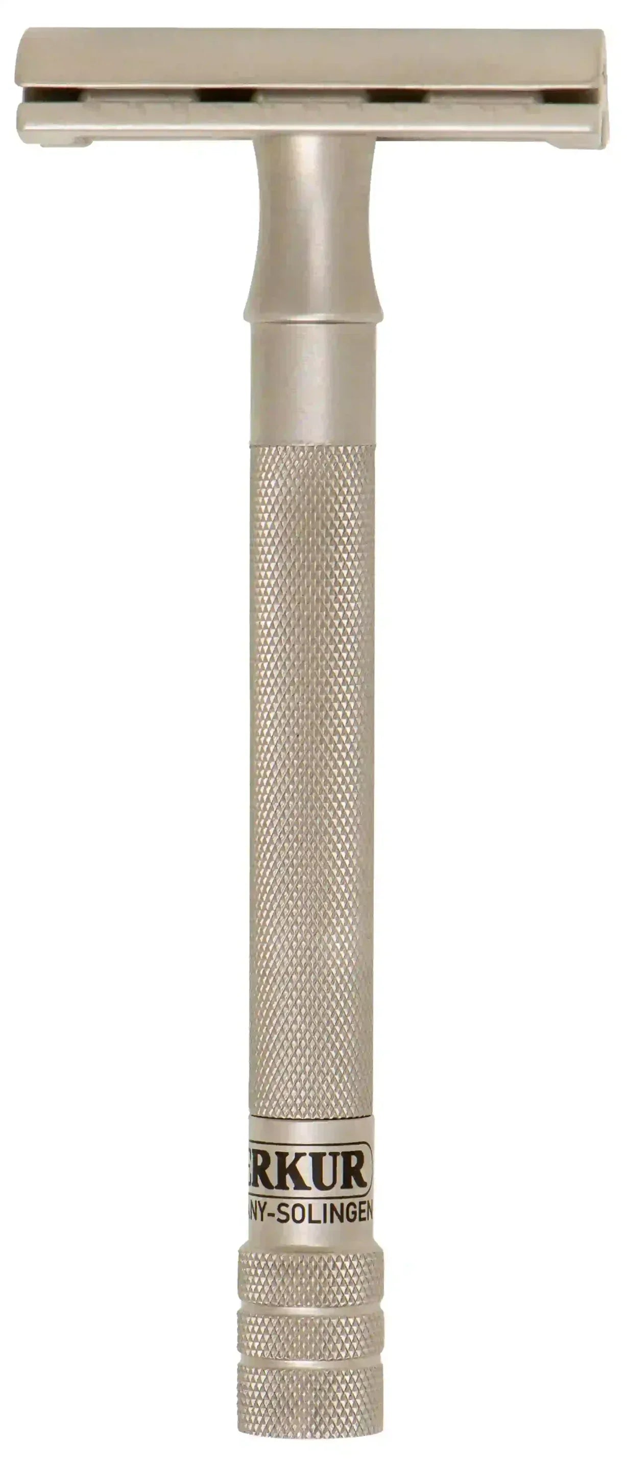 Merkur 23-INOX 3-Piece DE Safety Razor, Closed Comb, Extra Long Handle, Stainless Steel