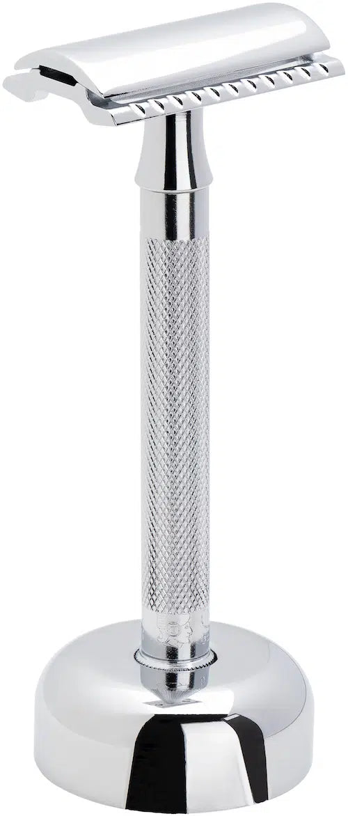 MERKUR 2481 Shaving Kit 3 Piece Safety Razor with Stand in Bright Chrome - Image 3