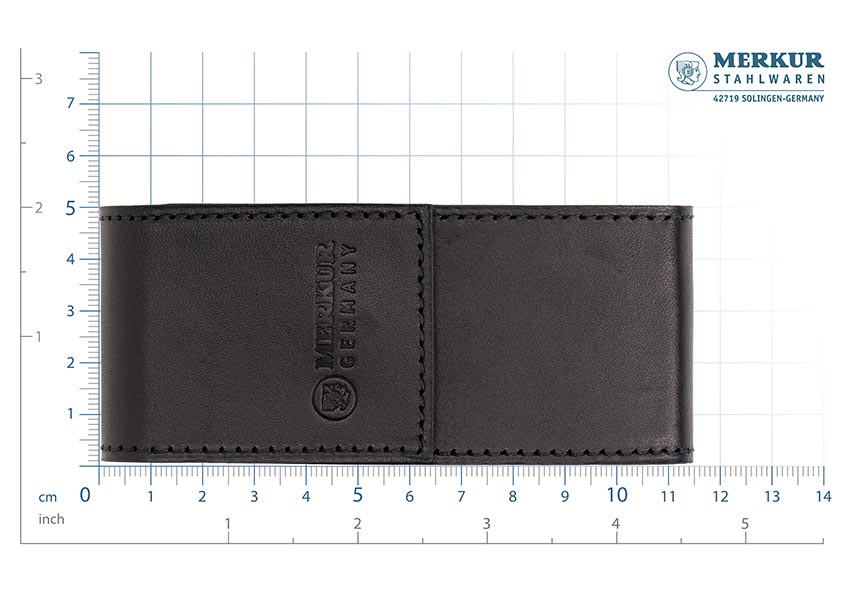 Merkur Leather Case empty for Razor 23001 and 10 Blades, Black