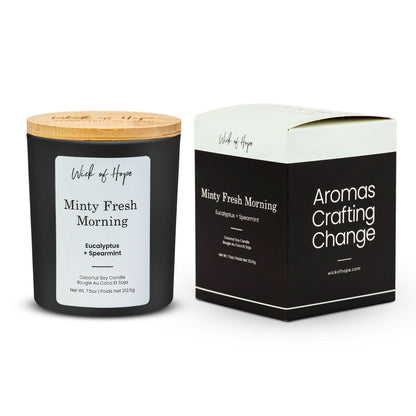 Minty Fresh Morning Candle | Eucalyptus + Spearmint by Wick of Hope - Full Size Candle (View 4)