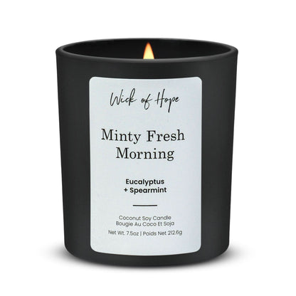 Minty Fresh Morning Candle | Eucalyptus + Spearmint by Wick of Hope - Full Size Candle