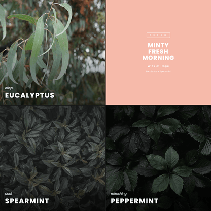 Minty Fresh Morning Candle | Eucalyptus + Spearmint by Wick of Hope - Full Size Candle (View 7)