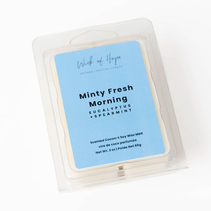 Minty Fresh Morning Wax Melt | Eucalyptus + Spearmint by Wick of Hope - Wax Melt (View 2)