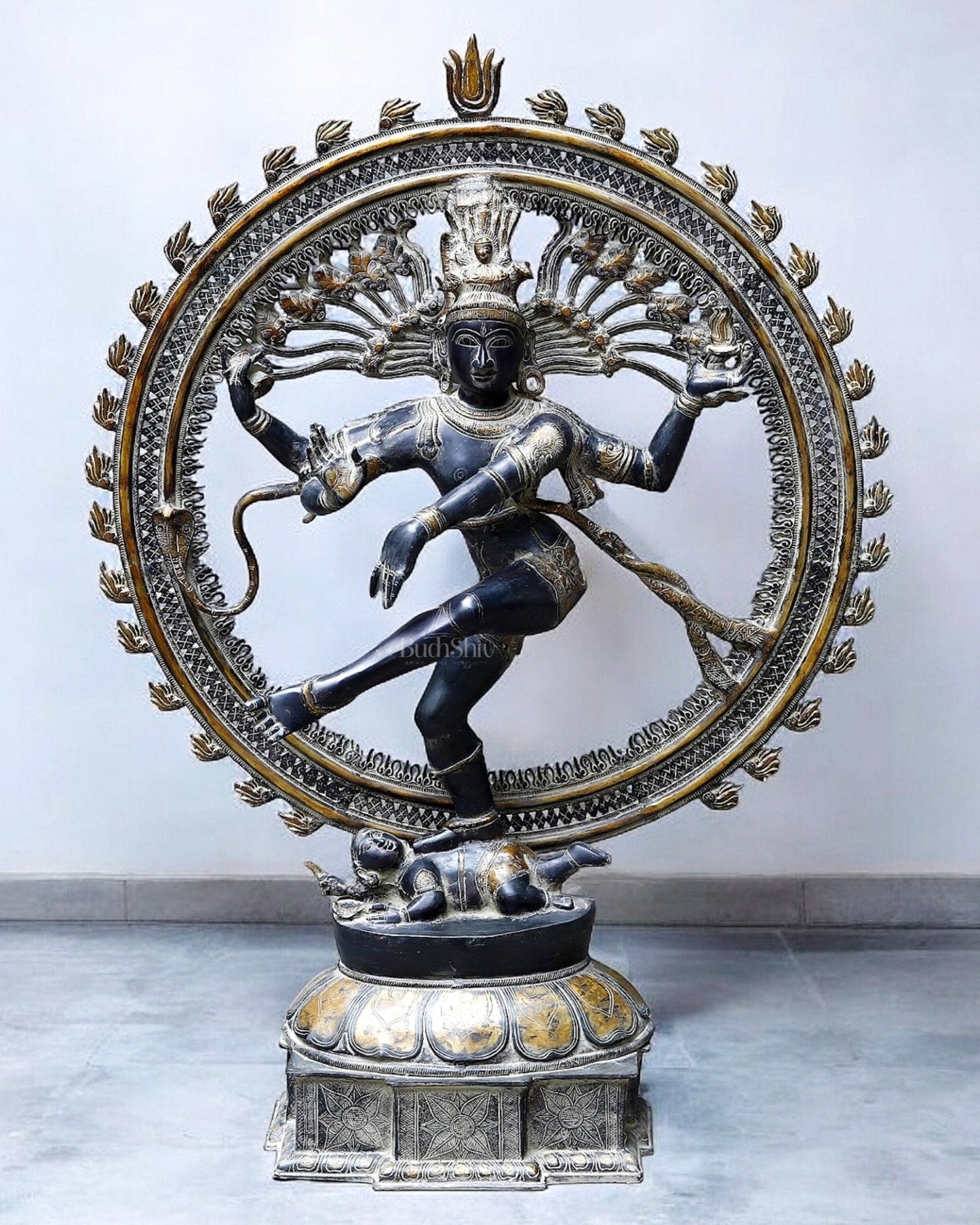 Nataraja Vintage Brass Sculpture – 53 Inches Tall, 75 Kg Masterpiece - Sama Homes Idol - Brass Sculpture