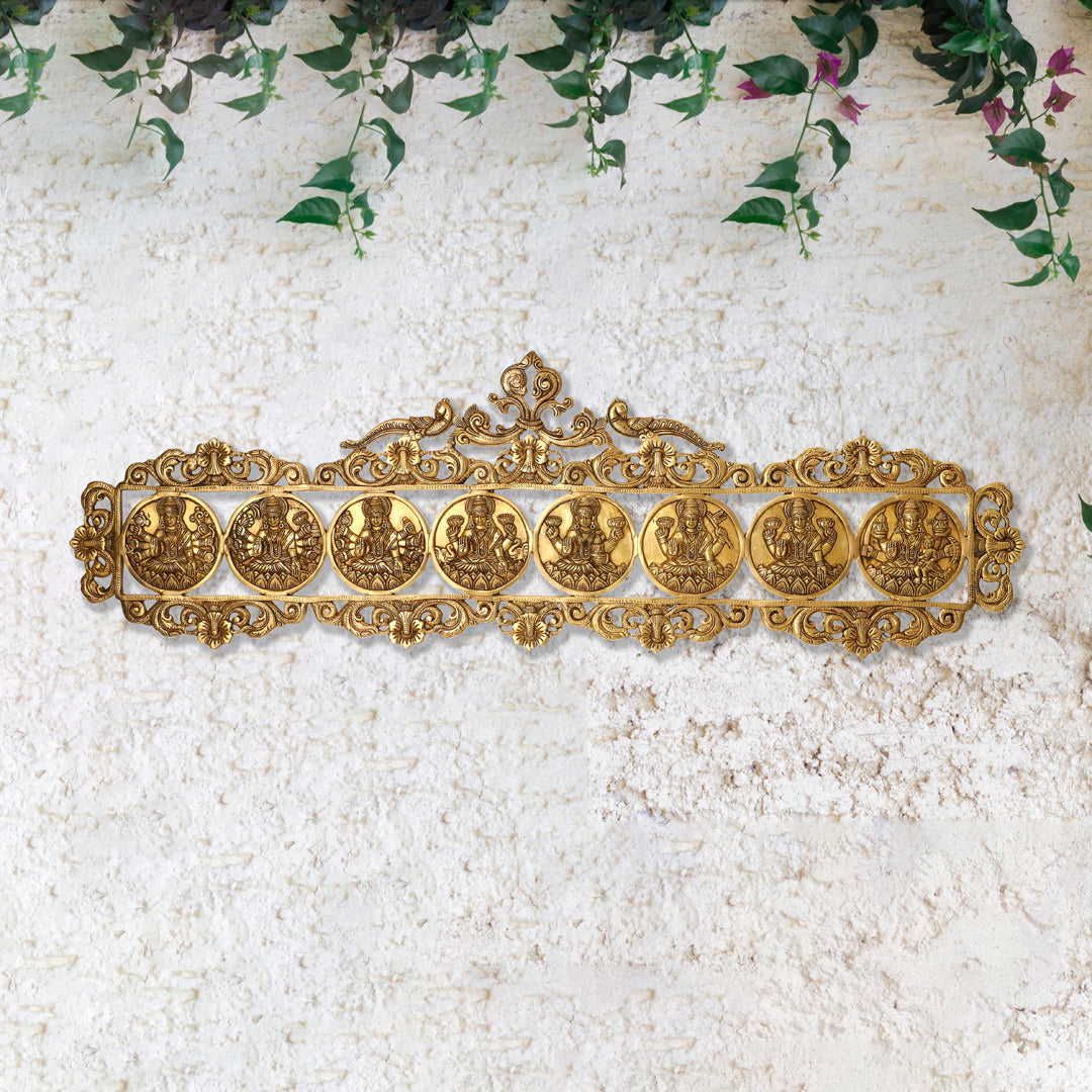Brass Ashtalakshmi Wall hanging  (11 Inch) - Eco-friendly - Sama Homes