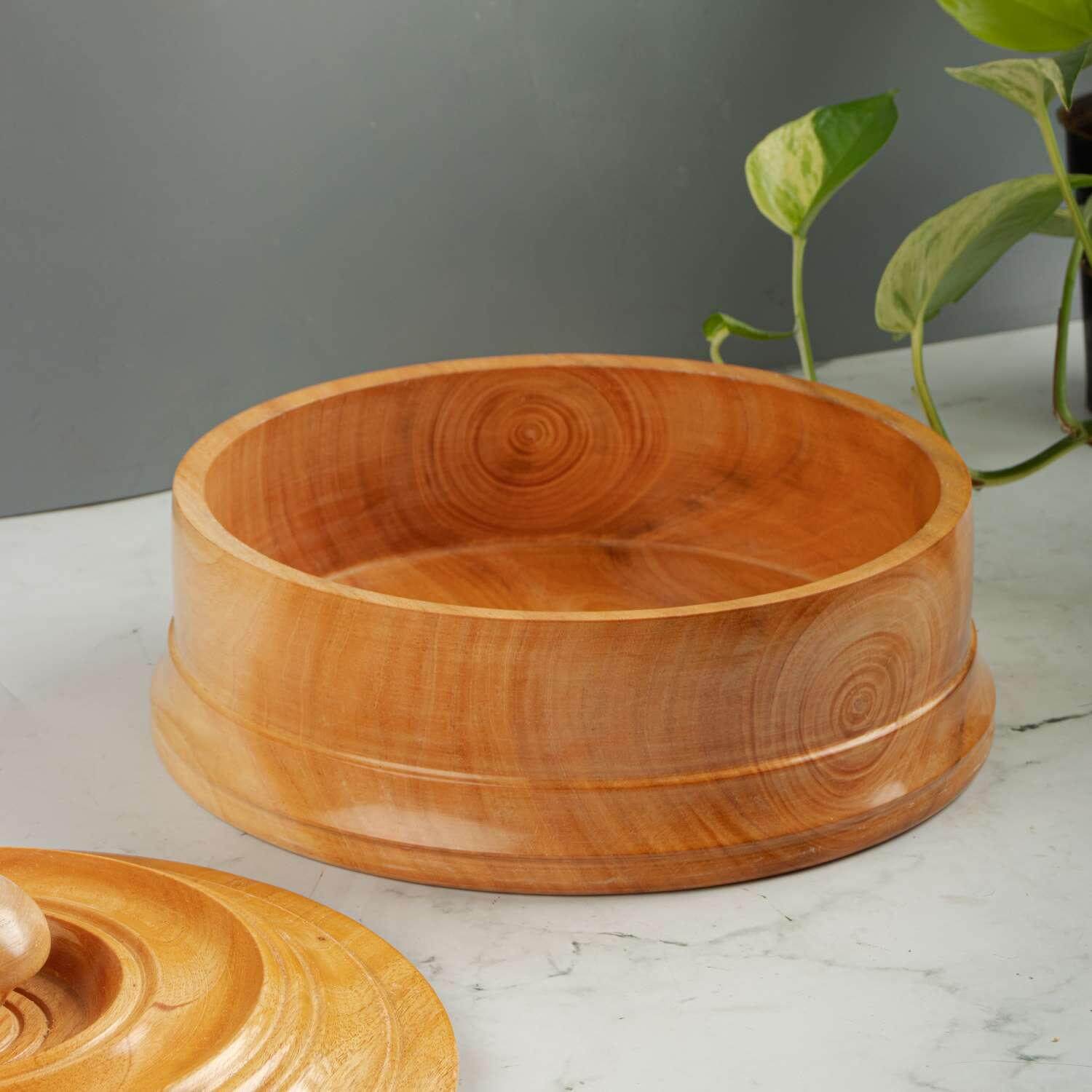 Sustainable Wooden Casserole Dish for Indian Breads - Image 2