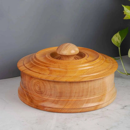 Handcrafted Neem Wood Roti Box for Fresh Chapatis