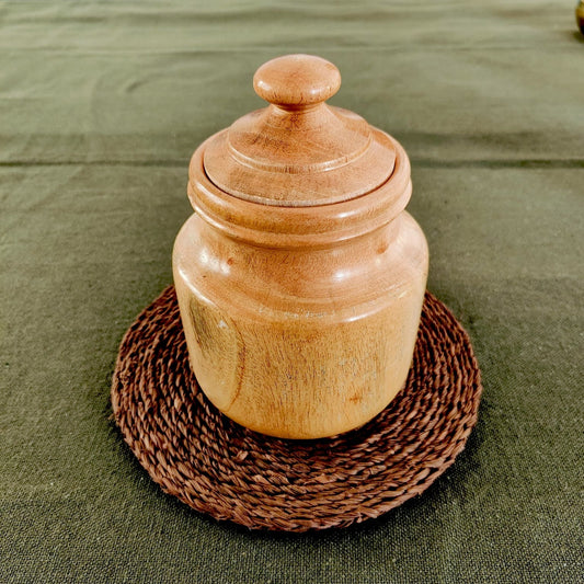 Neem Wood Storage Jar – Sama Homes