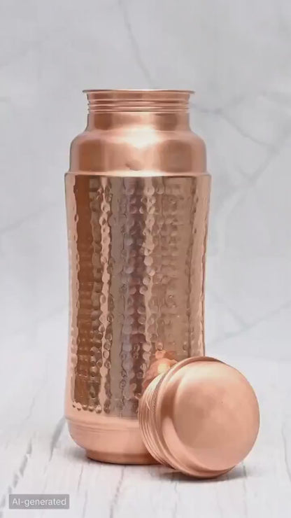 Pure Copper Water Bottle 1300ML | Jumbo Ayurvedic Vessel | Sama Homes by SAMA Homes - Copper Bottle