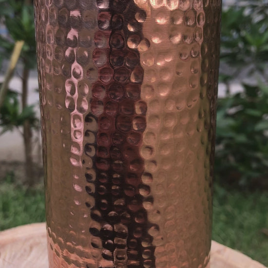 Pure Copper Hammered Design Water Bottle Plain Unique Design Capacity 1000ML