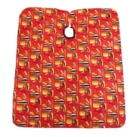 Ideal Premium Vintage Barber Cape - Red & Gold by Ideal Accessories - Clearance