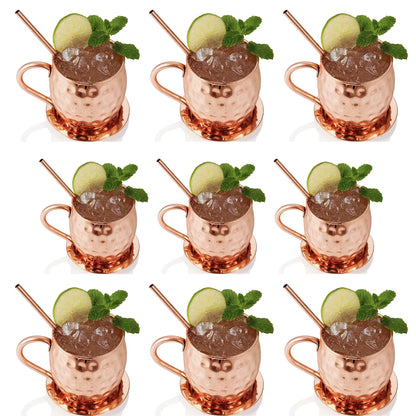 Moscow Mule Copper Barrel Mug Hammered Design | Barware | Set of - 6, 8, 12