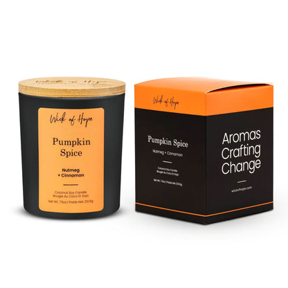 Pumpkin Spice Candle | Nutmeg + Cinnamon by Wick of Hope - Full Size Candle (View 4)