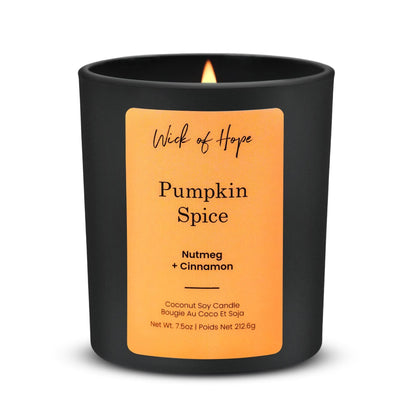 Pumpkin Spice Candle | Nutmeg + Cinnamon by Wick of Hope - Full Size Candle