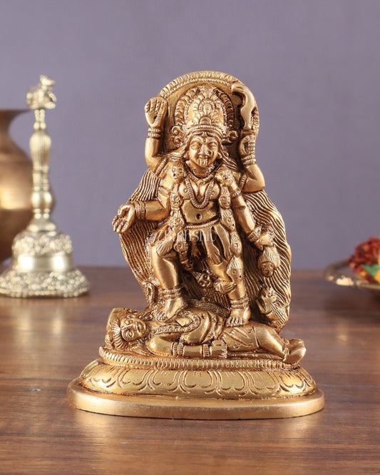 Pure Brass Goddess Kali Ma Idol 5" - Sama Homes Idol - Brass Sculpture