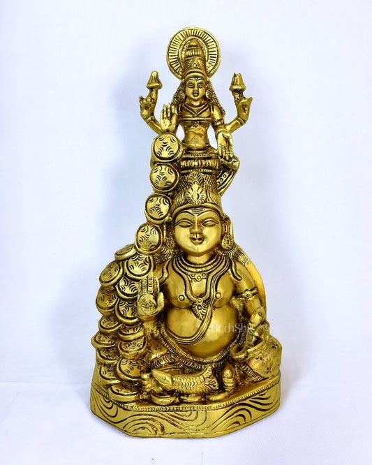 Pure Brass Kubera Lakshmi Idol - 10.5" | Vastu Special - Sama Homes Idol - Brass Sculpture