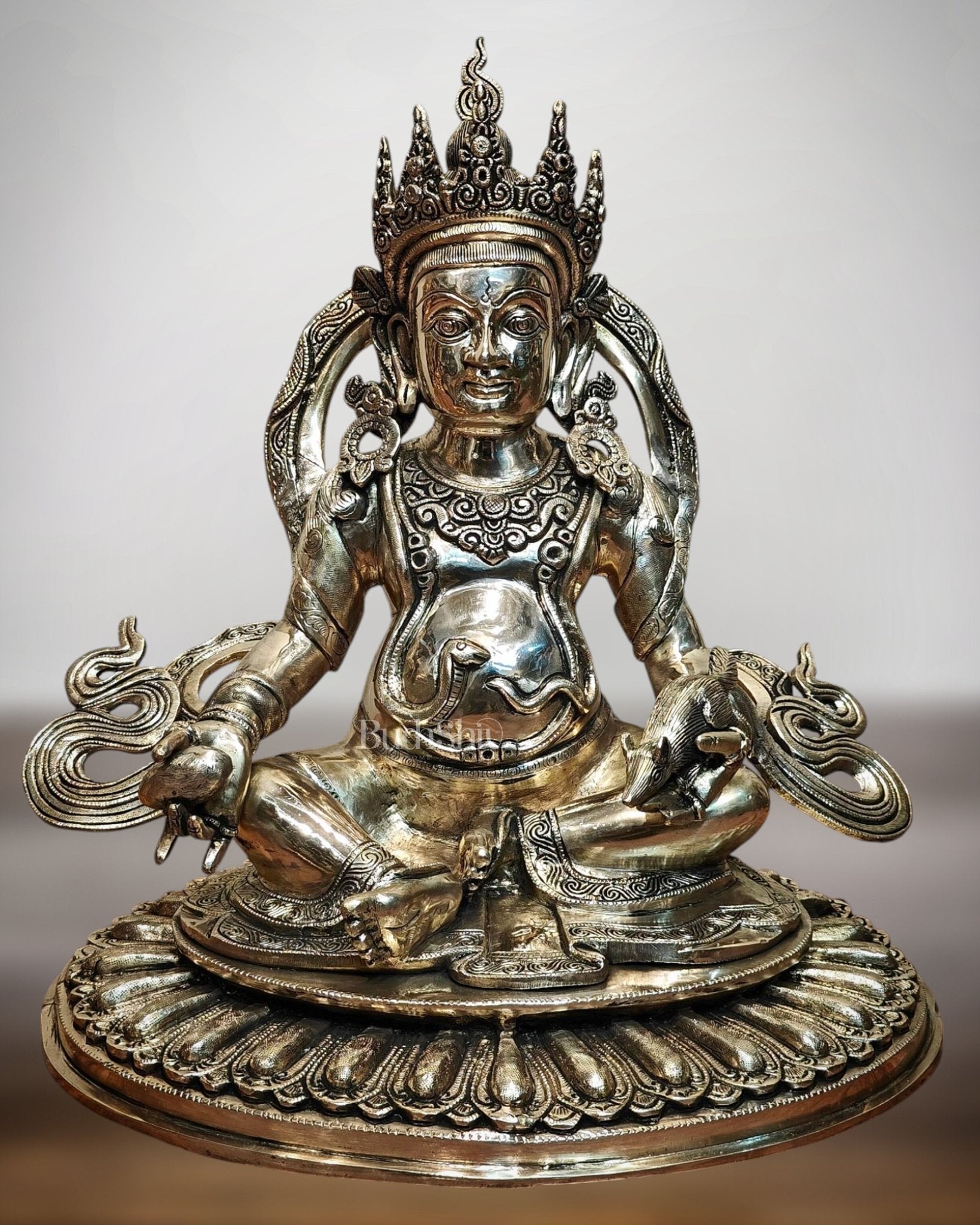 Pure Brass Large Lord Kubera Statue – The God of Wealth & Prosperity 20 inch - Sama Homes Idol - Brass Sculpture - Eco-friendly - Sama Homes