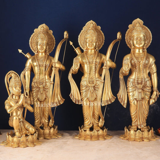 Pure Brass Large Ram Darbar Idols | 27" Height - Sama Homes Idol - Brass Sculpture