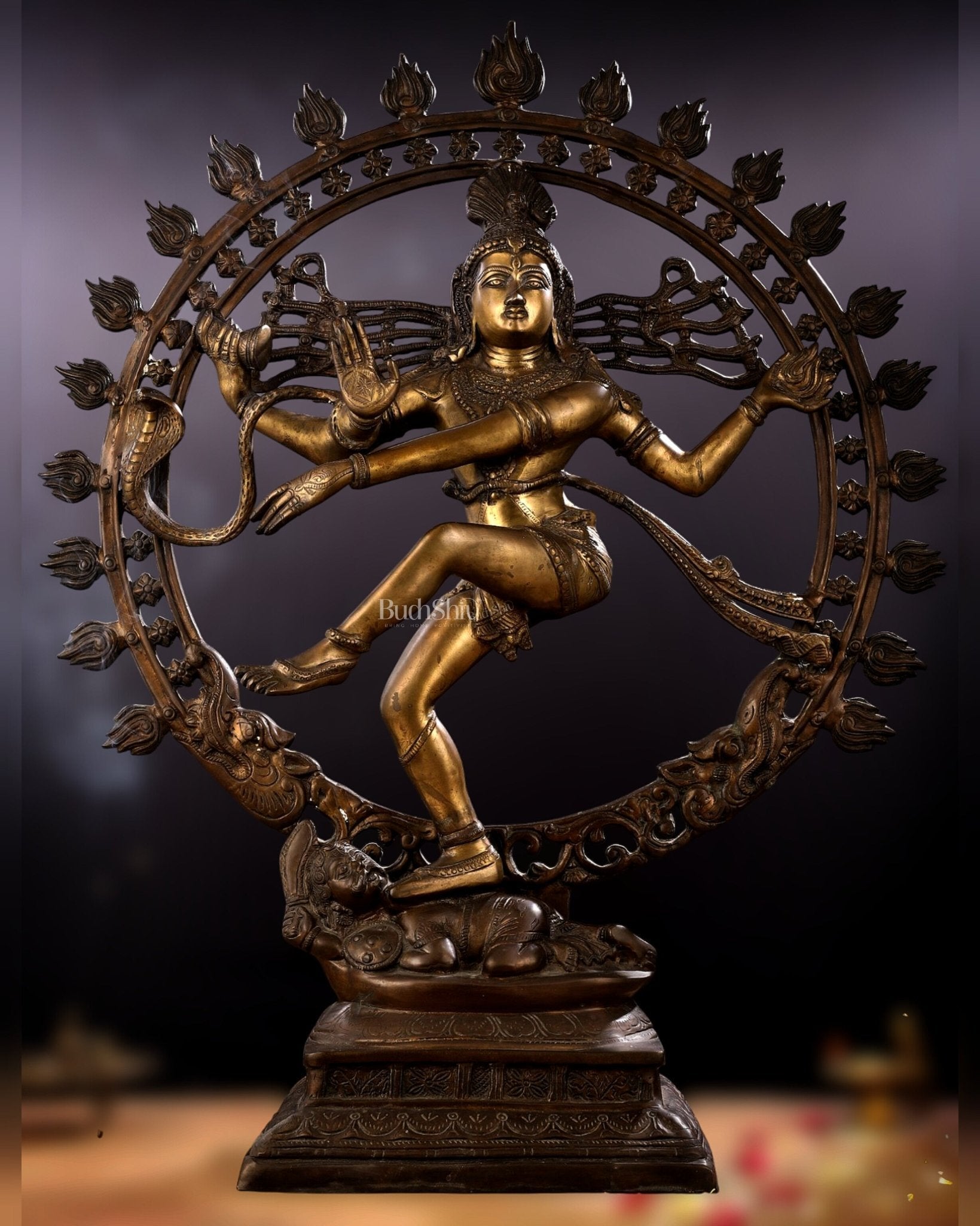 Pure Brass large sized Nataraja Statue - 33 inch - Sama Homes Idol - Brass Sculpture - Eco-friendly - Sama Homes