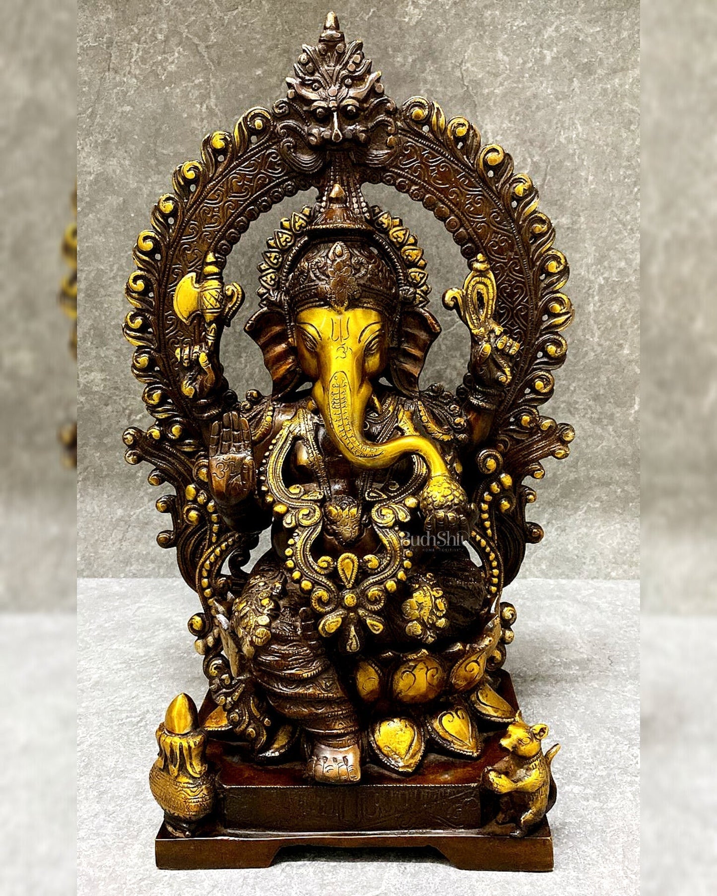 Pure Brass Lord ganesha idol 18 inch - Sama Homes Idol - Brass Sculpture