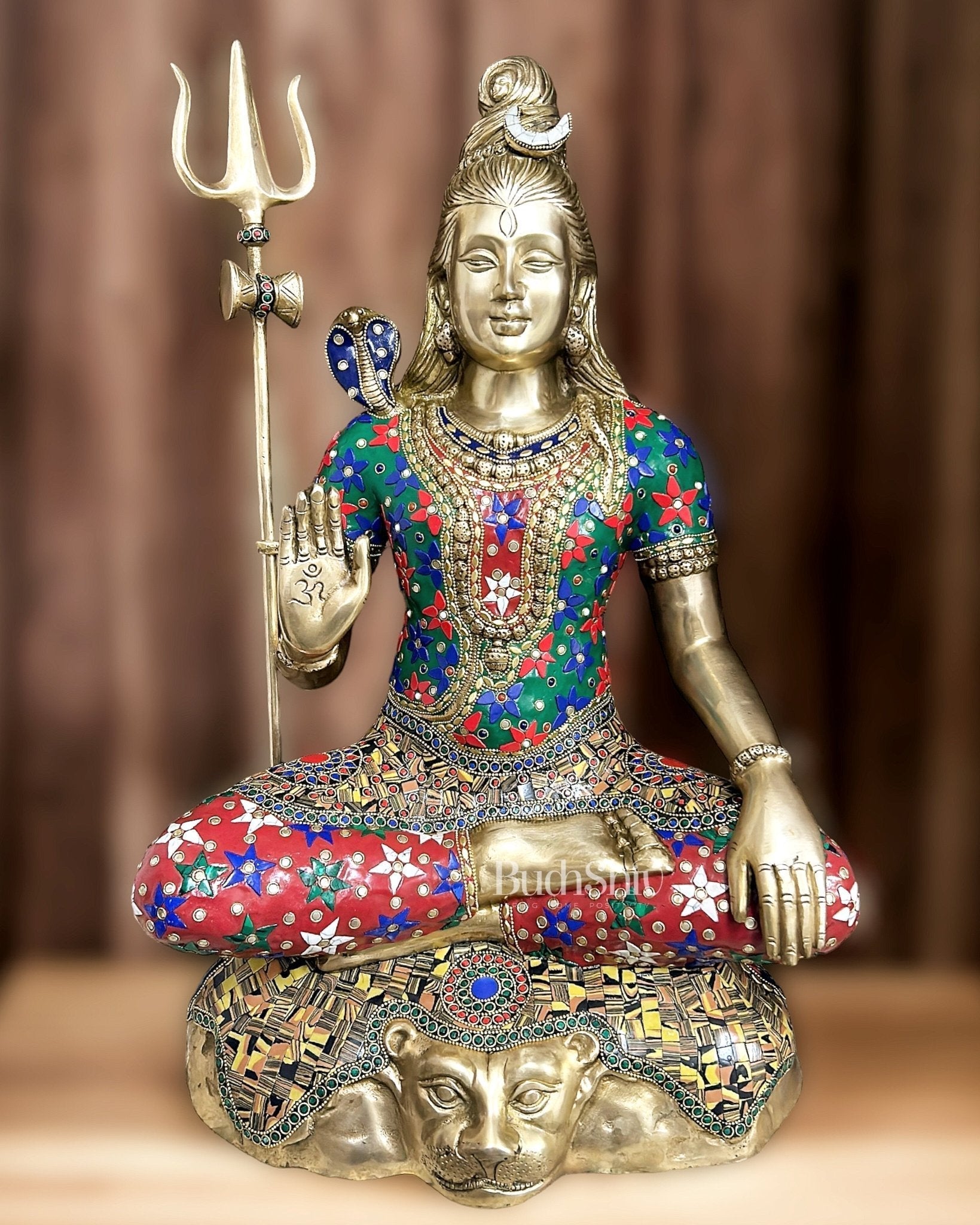 Pure Brass Lord Shiva Statue 23" Height - Sama Homes Idol - Brass Sculpture - Eco-friendly - Sama Homes