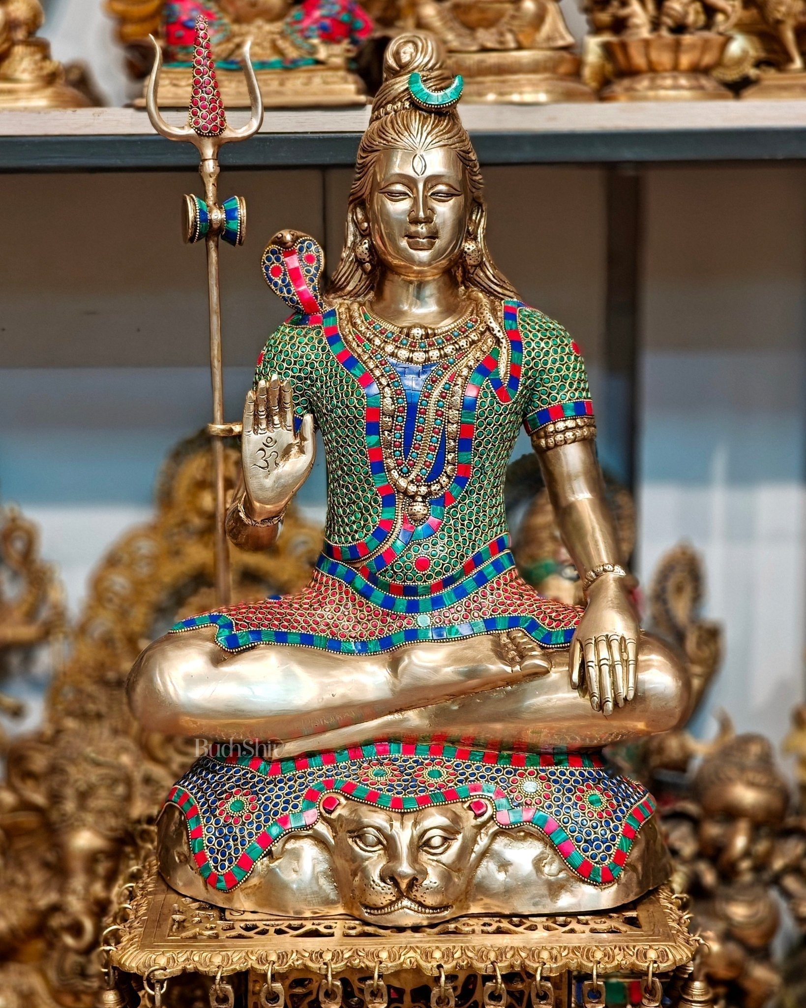 Pure Brass Lord Shiva Statue 23" - Sama Homes Idol - Brass Sculpture - Eco-friendly - Sama Homes