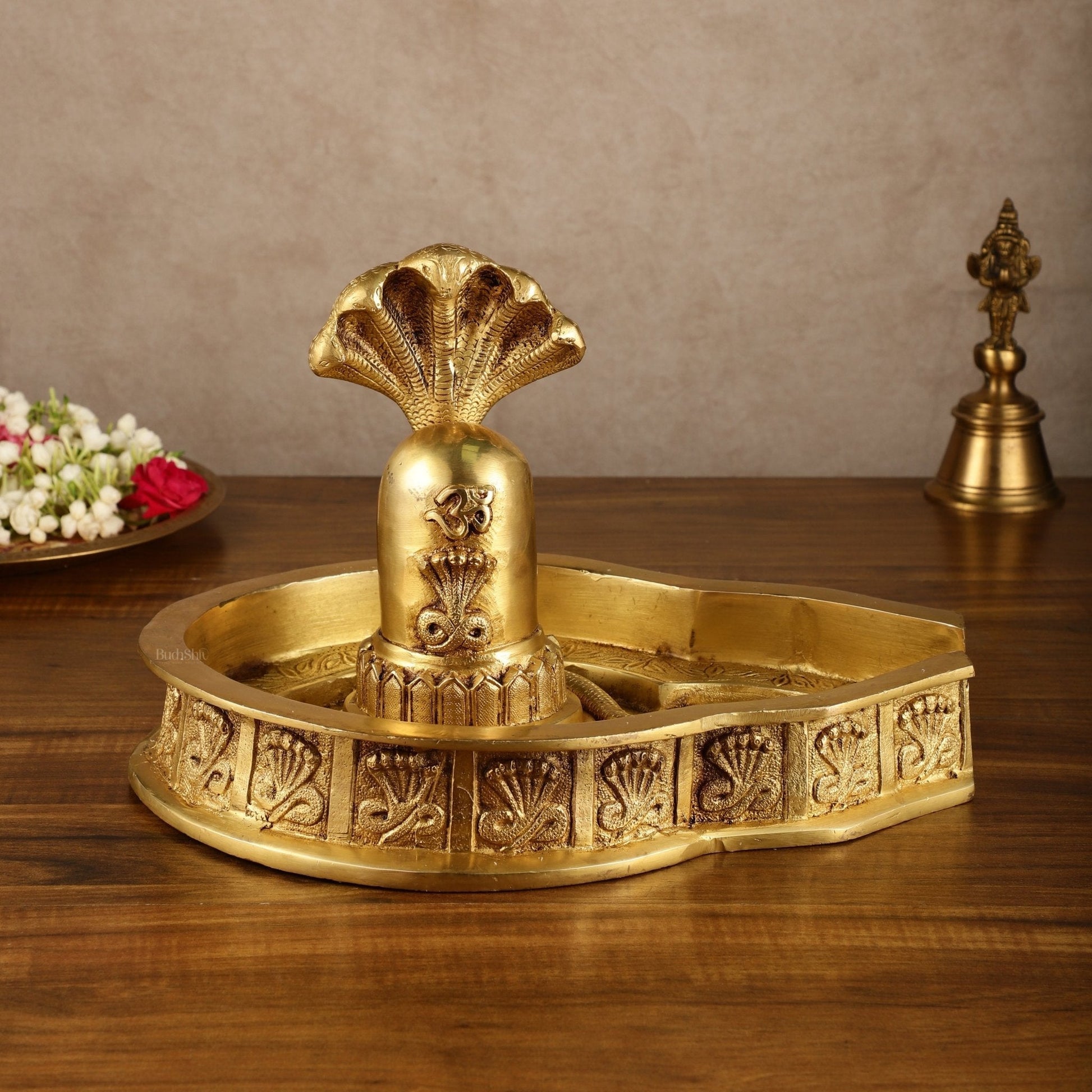 Pure Brass Mahakaal Shiva Lingam | 8x12x10 Inch - Sama Homes Idol - Brass Sculpture - Eco-friendly - Sama Homes
