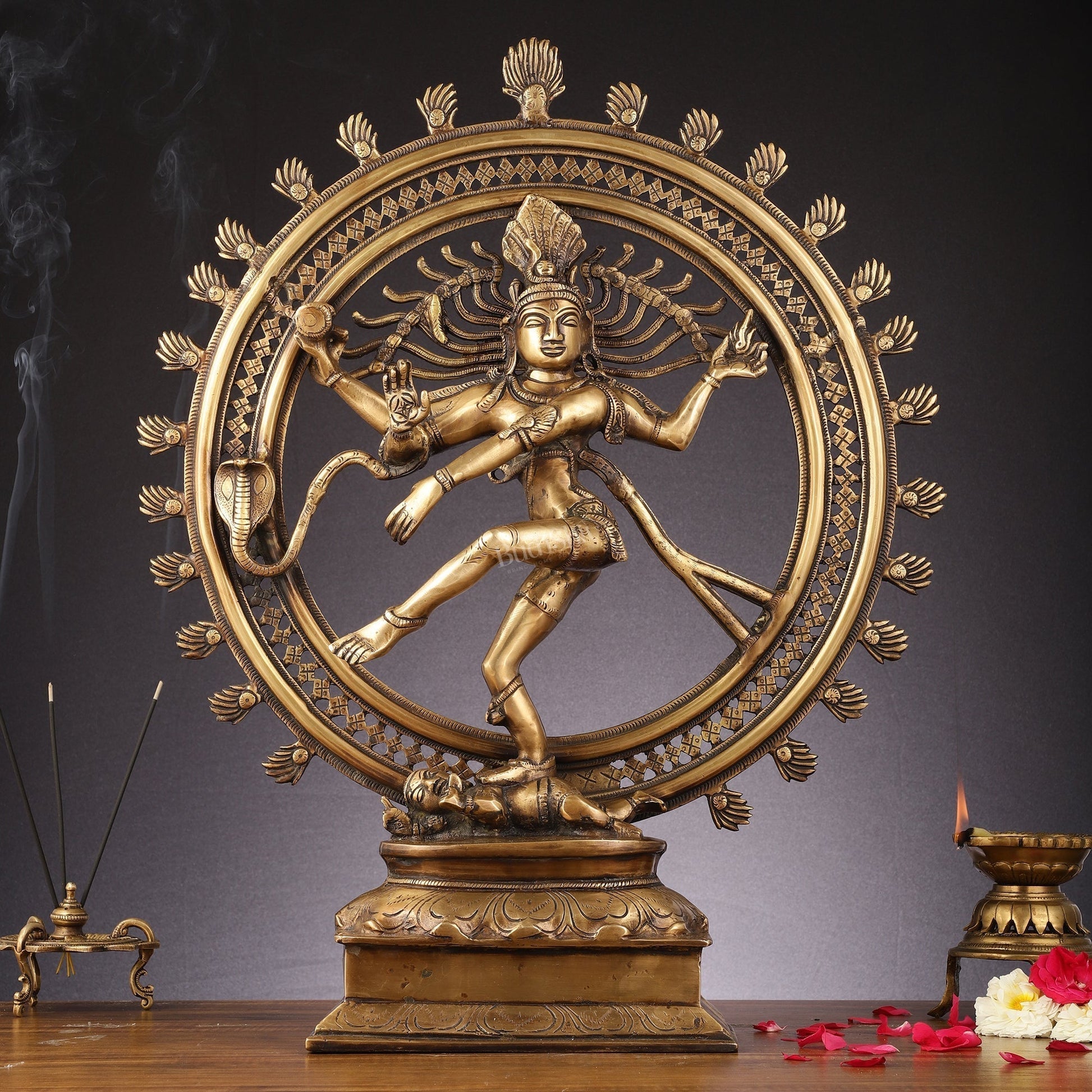 Pure Brass Nataraja Statue | 24" - Sama Homes Idol - Brass Sculpture - Eco-friendly - Sama Homes
