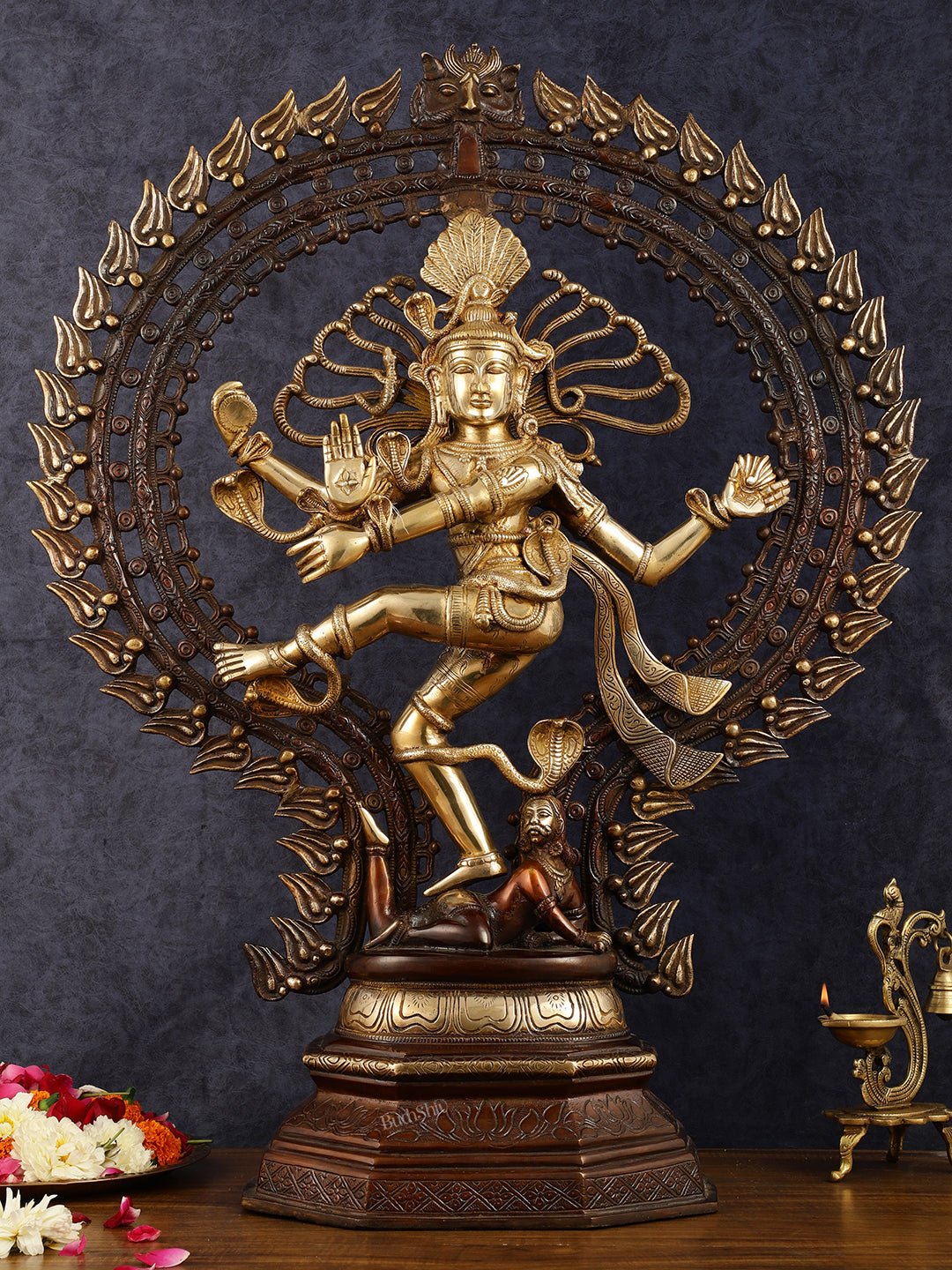 Pure Brass Nataraja Statue - 30 Inch Divine Masterpiece - Sama Homes Idol - Brass Sculpture - Eco-friendly - Sama Homes