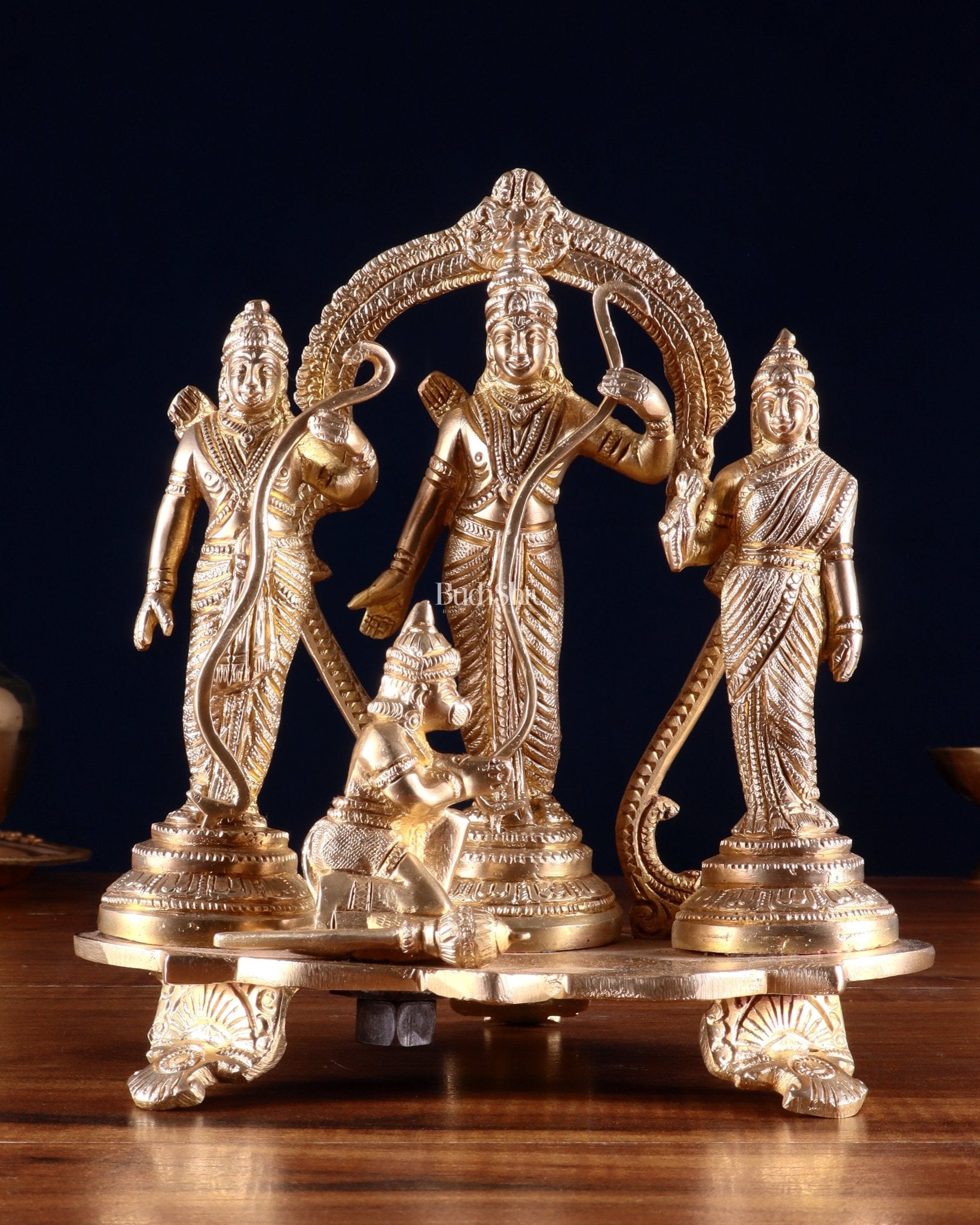 Pure Brass Ram Darbar Idol Set – 7.7” - Sama Homes Idol - Brass Sculpture - Eco-friendly - Sama Homes
