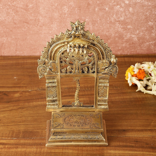 Pure Brass Singhasan Peeta for God Idols | 9 Inch Height - Sama Homes Idol - Brass Sculpture