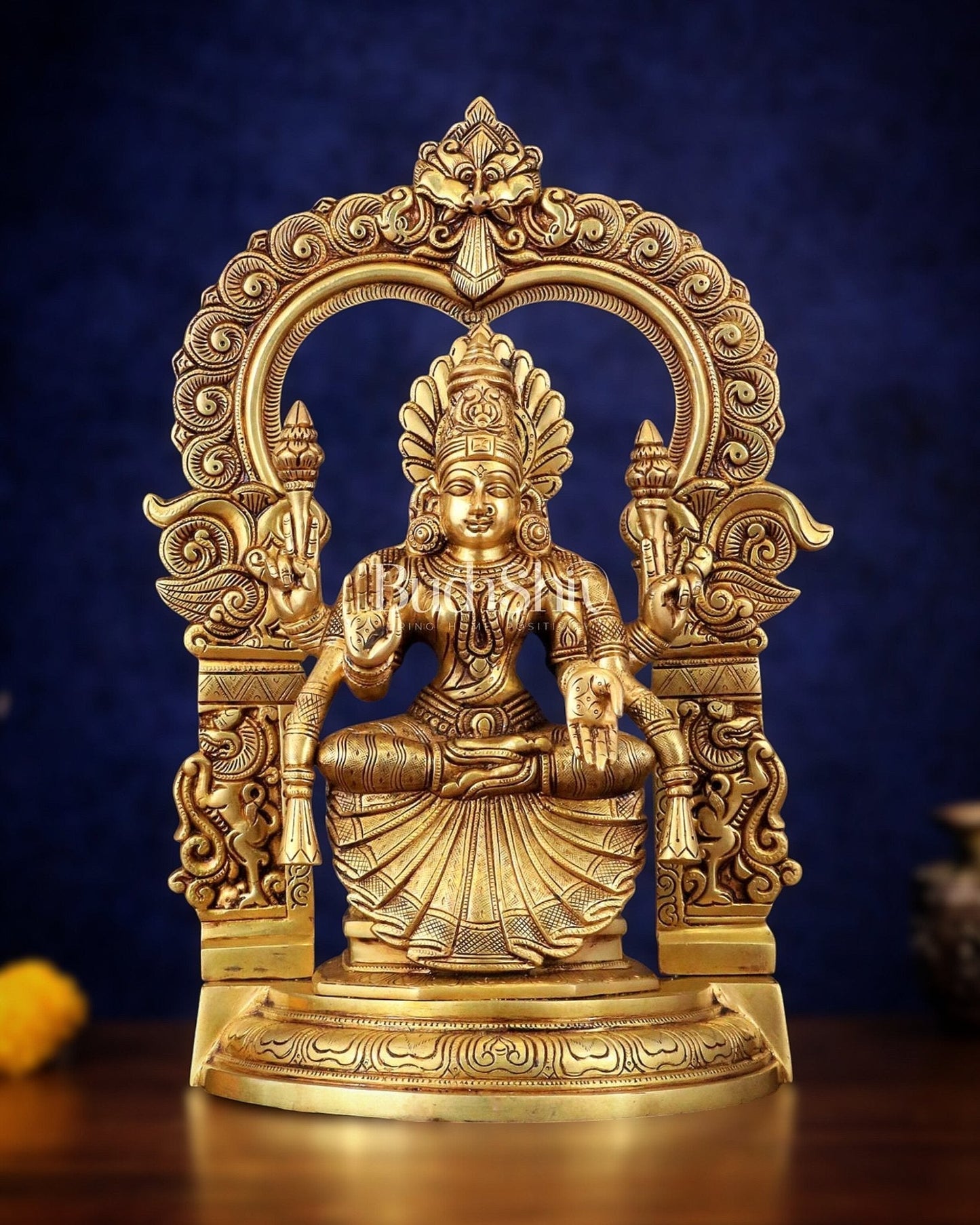 Pure Brass Superfine Goddess Padmavathi Lakshmi Statue with Thiruvarchi - 18" - Sama Homes Idol - Brass Sculpture