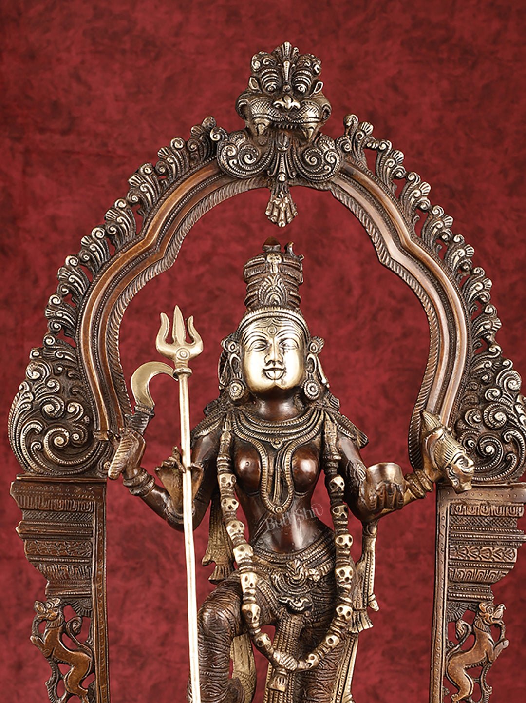 Pure Brass Superfine Handcrafted Goddess bhadra Kali Statue - 22" - Sama Homes Idol - Brass Sculpture - Eco-friendly - Sama Homes