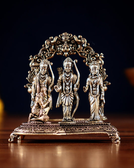 Pure Brass Superfine Miniature Ram Darbar Idol – 2.5” - Sama Homes Idol - Brass Sculpture