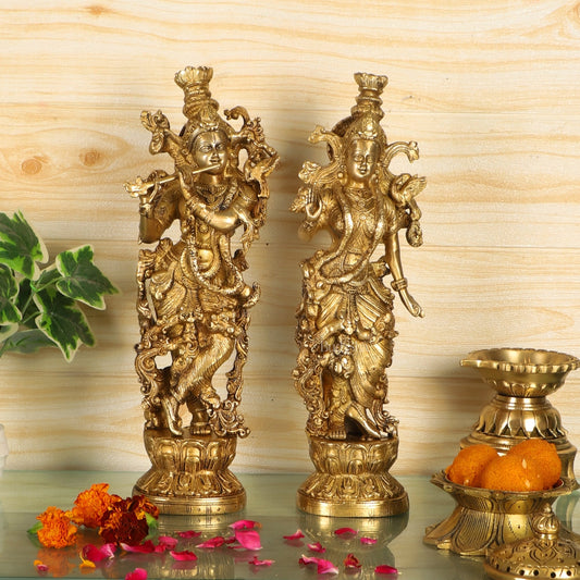 Sama Homes-radha krishna brass idols 14 inches 1