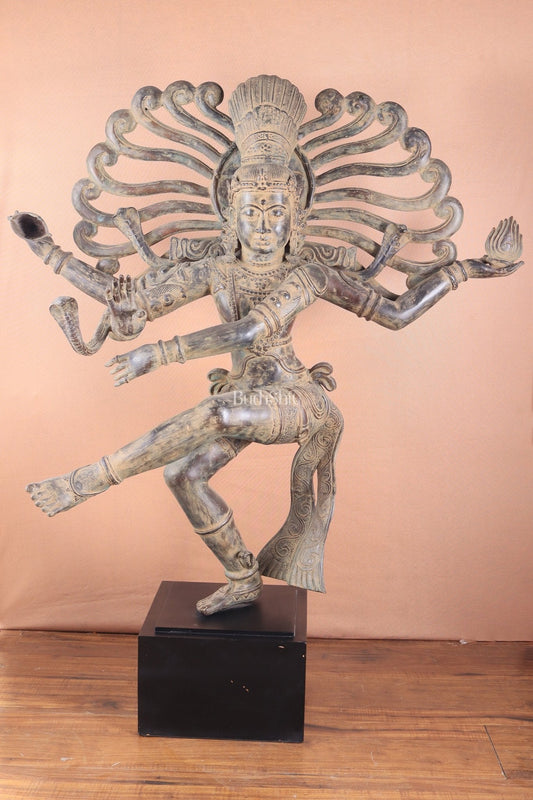 Pure Bronze Dancing Shiva Nataraja – Majestic Large Indonesian Sculpture 48" - Sama Homes Idol - Brass Sculpture
