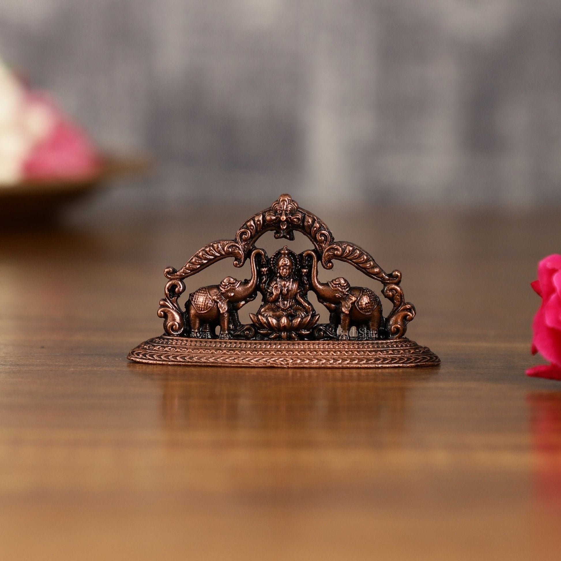 Pure Copper Gajalakshmi Idol Symbol | 1.5 Inch - Sama Homes Idol - Brass Sculpture - Eco-friendly - Sama Homes
