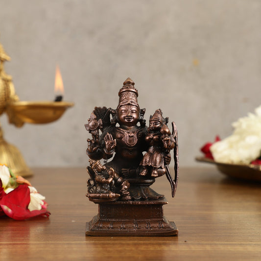 Pure Copper Ramar Sita Hanuman Idol - 3.5 in Height - Sama Homes Idol - Brass Sculpture