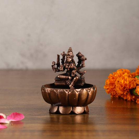 Pure Copper Small Varahi Urli Oil Lamps - 3 Inches - Sama Homes Idol - Brass Sculpture