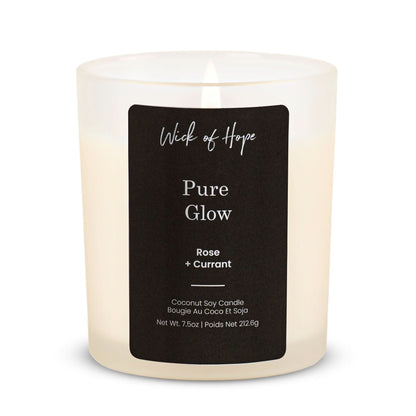 Pure Glow Candle | Rose + Currant by Wick of Hope - Full Size Candle
