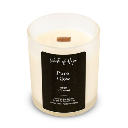 Pure Glow Candle | Rose + Currant by Wick of Hope - Full Size Candle (View 3)