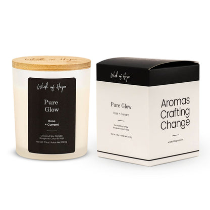 Pure Glow Candle | Rose + Currant by Wick of Hope - Full Size Candle (View 4)
